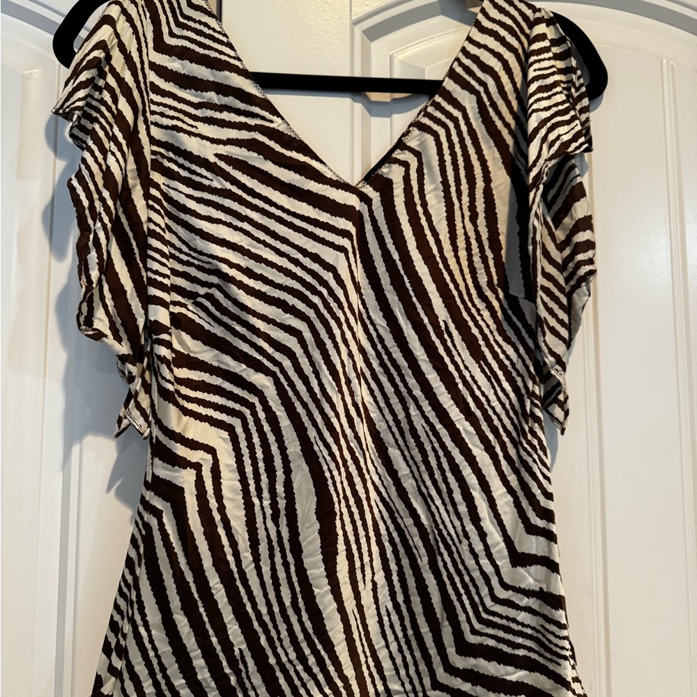 The Limited Zebra Print V-Neck Blouse